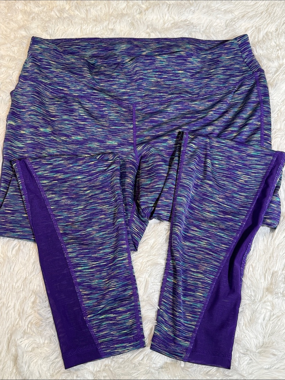 Livi Active Purple Multi-Striped Performance Capri